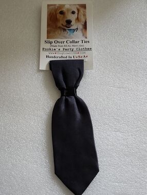 Hand Crafted Black Slip Over Dog Tie